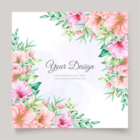 Free Vector Elegant Watercolor Floral Wedding Invitation Design