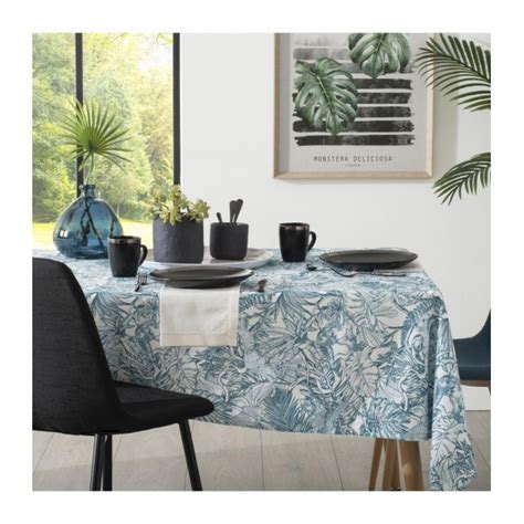 Nappe anti tâche imprimé jungle Vert 140x240