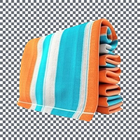 Premium Psd Beautifully Folded Beach Towel Isolated On Transparent