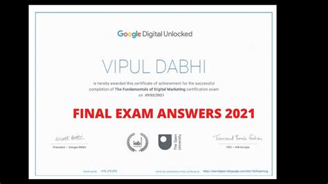 Google Unlocked Fundamental Of Digital Marketing Final Exam Answers