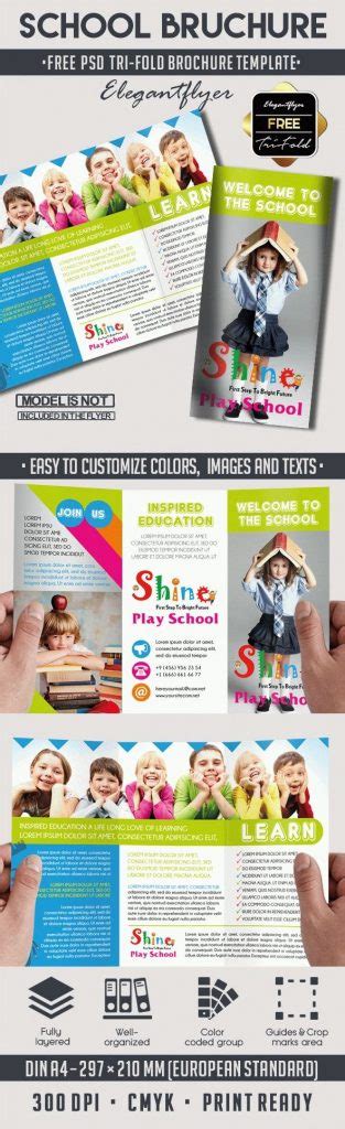 School – Free Psd Trifold Psd Brochure Template –Elegantflyer within ...