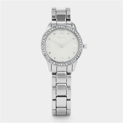 Tempo Womens Silver Plated Mesh Watch