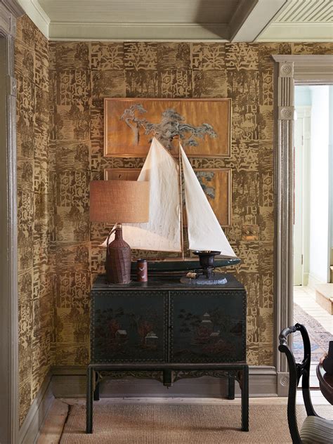 Checkerboard Block Print Kraft Wallpaper By Chris Benz Silt