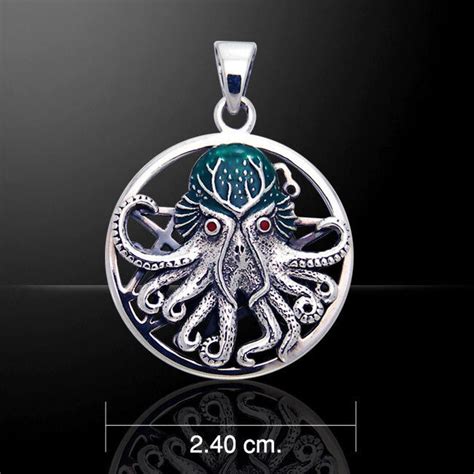 Oberon Zell Great Cthulhu Pendentif Argent Massif Par Peter Stone