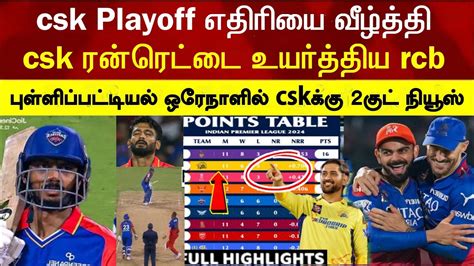 Rcb Beat Csk Ene My In Playoff Race Points Table 2 Good News Csk Today