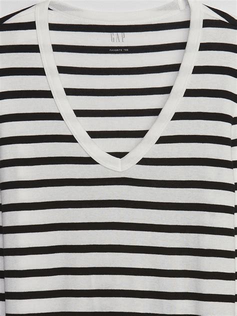 Favorite Stripe V Neck T Shirt Gap Factory