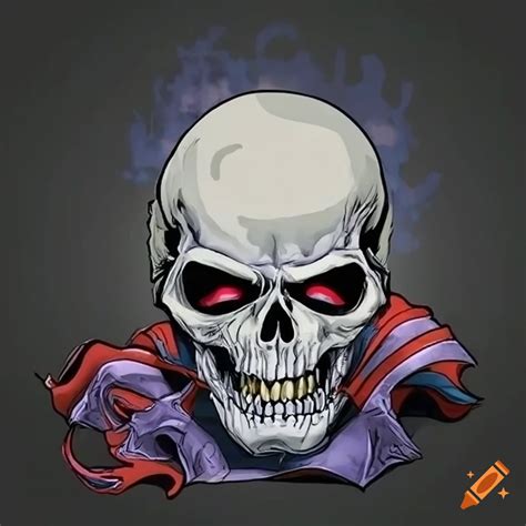 Cool Cartoon Skull Illustration On Craiyon