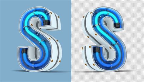 Premium PSD 3d Rendering Of Alphabet Letter Neon Sign