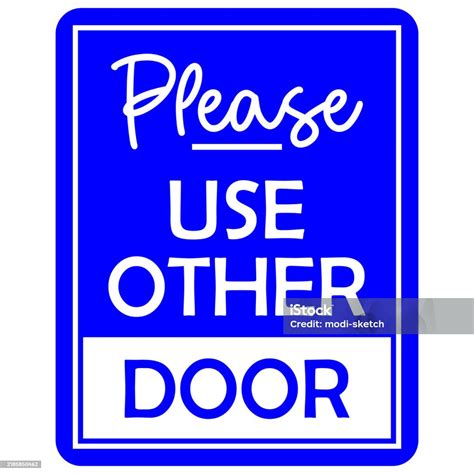 Please Use Other Door Sign Vector Stock Illustration - Download Image ...