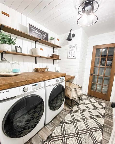 Farmhouse Laundry Room With White Shiplap Soul Lane