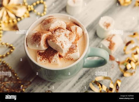 Hot Drink With Marshmallows And Chocolate Stock Photo Alamy