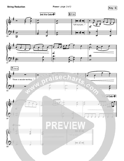 Power String Reduction Sheet Music PDF Chris Tomlin Bear Rinehart