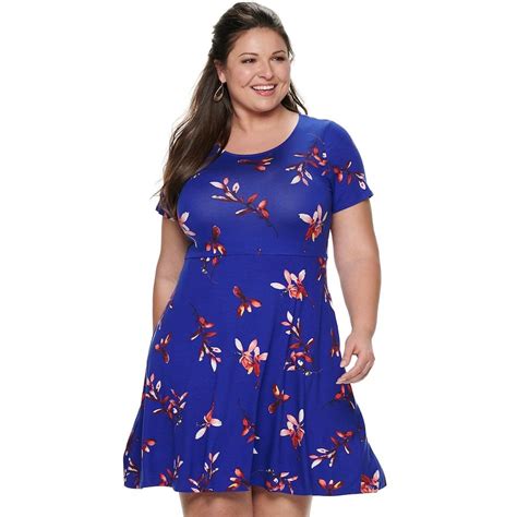 New Plus Size Evri Fit And Flare Dress Kohls Flare Dress Plus