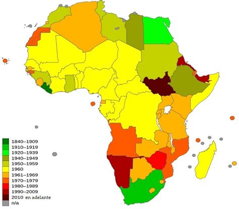 Mapa De África Independencias Social Hizo