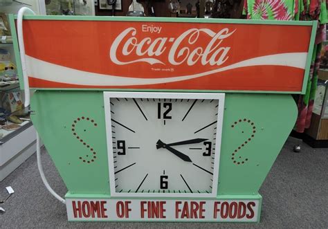 Large Lighted Coca Cola Sign With Clock Collectors Weekly