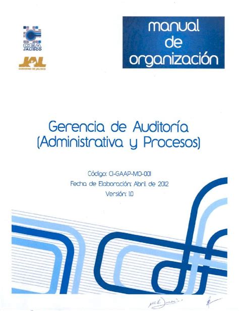 Pdf Manual De Organizaci N De La Gerencia De Auditor A