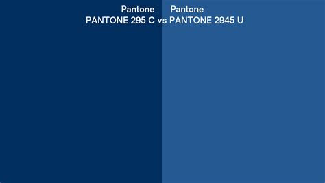 Pantone 295 C vs PANTONE 2945 U side by side comparison