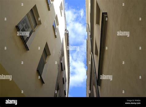 Narrow Alley Between Apartment Buildings Hi Res Stock Photography And