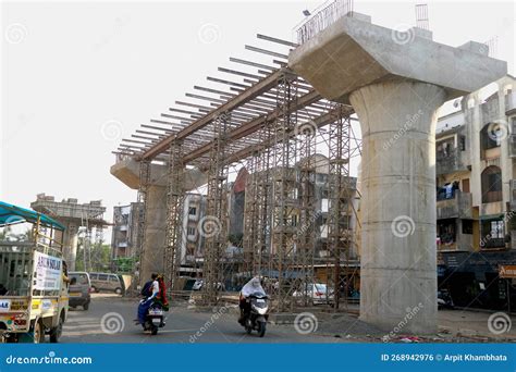 Construction of a Bridge in the Expansion Works in India Editorial ...