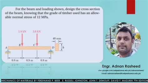 For The Beam And Loading Design The Cross Section Of The Beam Knowing