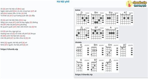 Chord Hà Nội phố tab song lyric sheet guitar ukulele chords vip