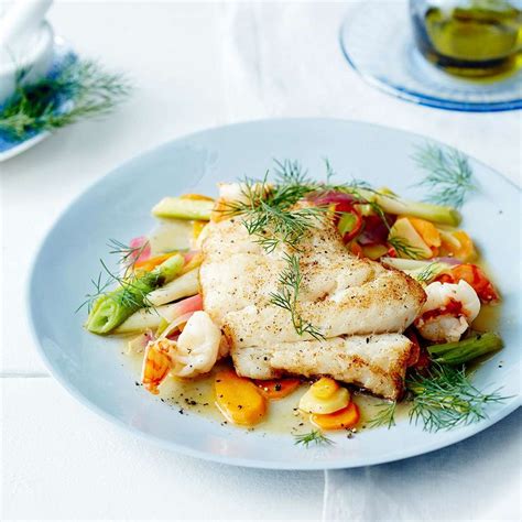 Kabeljau mit Gemüse Garnelen Ragout Rezept ESSEN UND TRINKEN