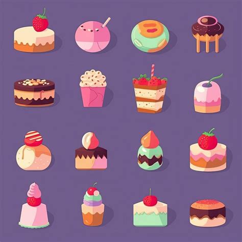 Premium AI Image | cupcake illustration tasty flat vector collection ...