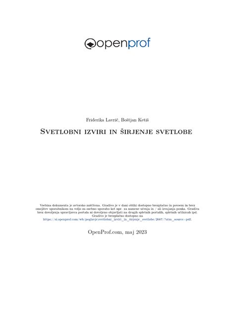 FIZIKA 7 -SVETLOBNI IZVIRI IN SIRJENJE SVETLOBE | PDF