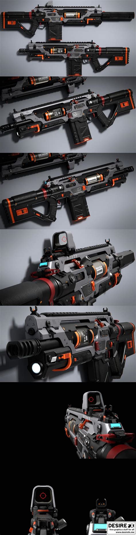 Desire Fx D Models Sci Fi Assault Rifle