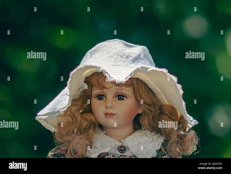 Amazing Realistic Vintage Porcelain Doll Toy With Brown Eyes