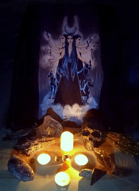 Hecate Altar Picture hand Painted Painting for Pagan Wiccan - Etsy