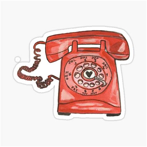 "Darling Red Telephone Sticker" Sticker for Sale by commonpainter ...