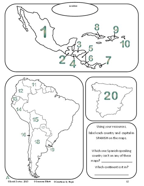 Printable Blank Map Of Spanish Speaking Countries Printable Word Searches