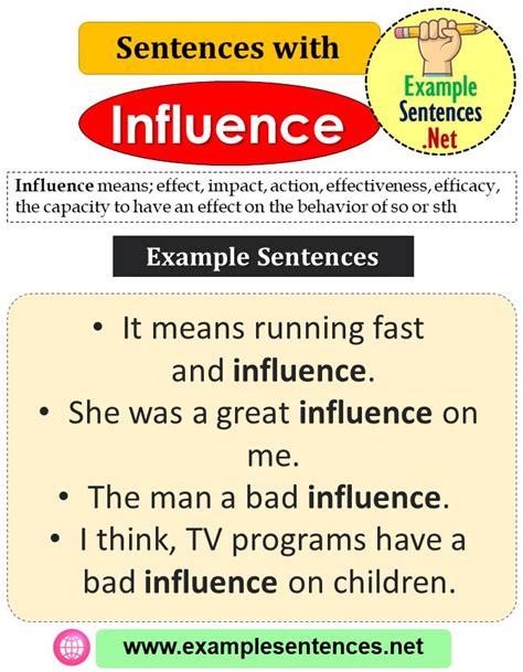 Sentences With Influence Definition And Example Sentences Example