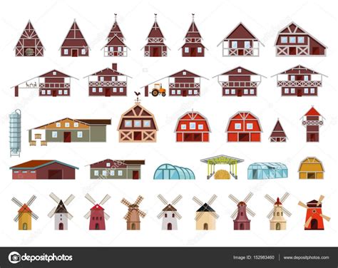 Edificios Y Construcciones Agrícolas Vector Gráfico Vectorial