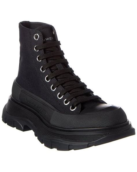 Alexander Mcqueen Tread Slick Canvas High Top Sneaker In Black Lyst