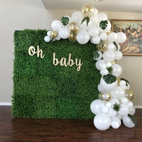 Baby Shower Green Wall Backdrop Deco Baby Shower Baby Shower Backdrop