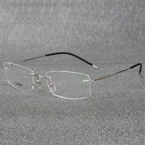 Rimless Titanium Eyeglasses Frame Super Lightweighted Flexible Titanium Alloy Temple Legs