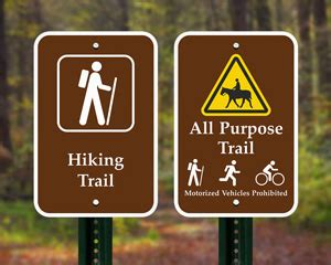 Trail Signs, Hiking Signs, Hiking Trail Symbols & Trail Markers.