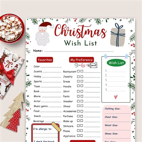 Christmas Wish List, Coworker Christmas List Template, Secret Letter ...