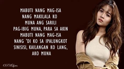 Ako Muna Lyrics By Kristel Fulgar YouTube