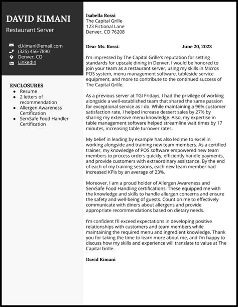 5 Server Cover Letter Examples That Got The Job In 2024