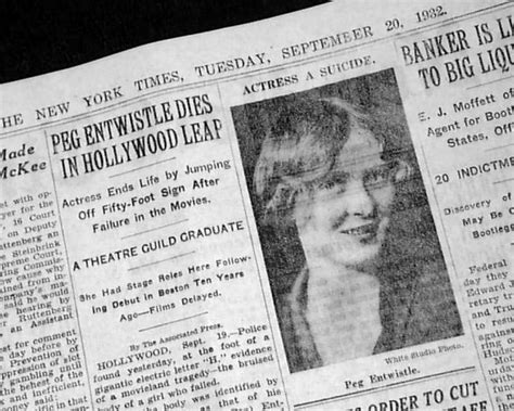 Portraits of Peg Entwistle, the Young Actress Who Committed Suicide by Jumping Off the Hollywood ...