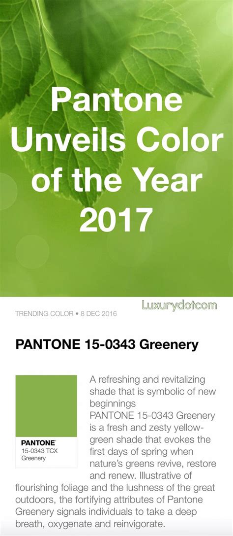 The Pantone Color Of The Year Is Green