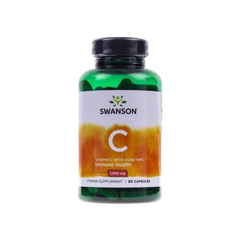 Swanson Witamina C 1000mg z dziką różą 90 kapsułek