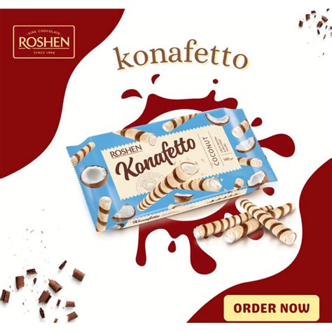 Roshen Konafetto Wafer Rolls With Coconut Flavoured Cream 140g Shopee