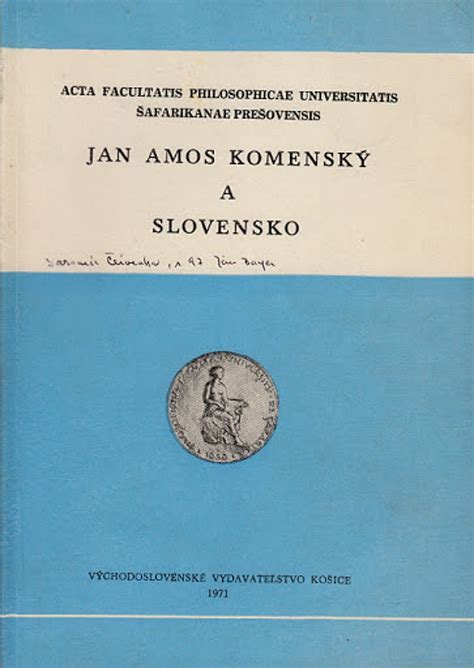 Jan Amos Komensk A Slovensko Franti Ek Kar Ai Datab Ze Knih