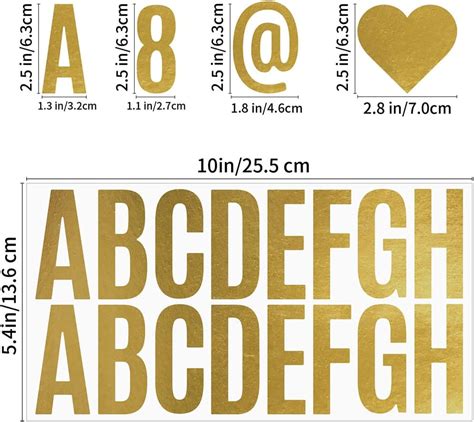 Zayookey 18 hojas de calcomanías de letras del alfabeto dorado con