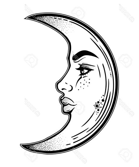 Moon Face Vector at Vectorified.com | Collection of Moon Face Vector ...