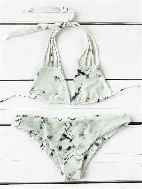 Shop Tie Dye Strappy Bikini Set Online Shein Offers Tie Dye Strappy